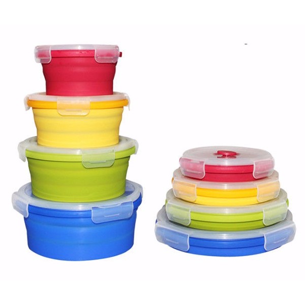 矽(guī)膠折(shé)疊保鮮盒 矽膠折疊碗